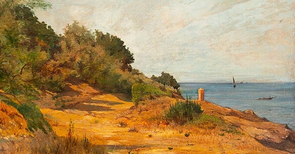 Particolare di "Lungomare di Antignano", Giovanni Fattori. Immagine tratta da wikimedia.org
